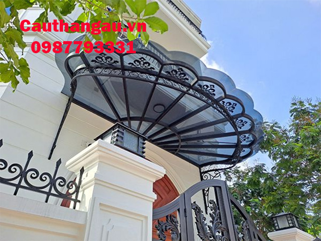 Mái che sắt nghệ thuật kính cường lực tại hà nội Mái che sắt nghệ thuật kính cường lực tại hà nội